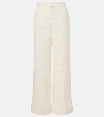 Pantalon ample en tweed à sequins | Valentino