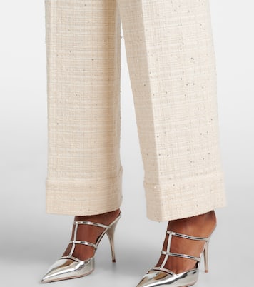 Pantalon ample en tweed à sequins | Valentino