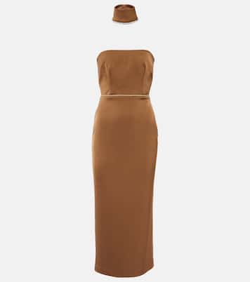 Verziertes Midikleid aus Satin | Alex Perry