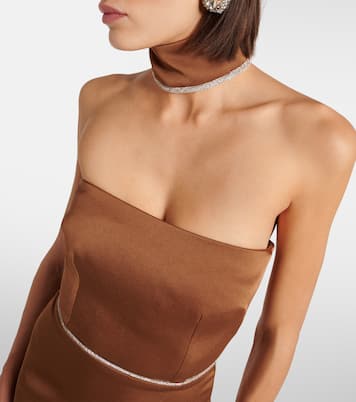 Verziertes Midikleid aus Satin | Alex Perry
