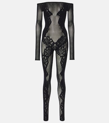 Jumpsuit in maglia traforata con pizzo | Wolford