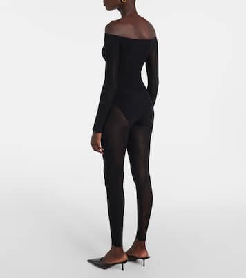 Jumpsuit in maglia traforata con pizzo | Wolford