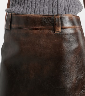 Jupe midi en cuir | Miu Miu
