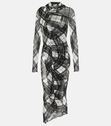 Robe longue en tulle à carreaux | Jean Paul Gaultier