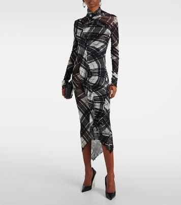 Robe longue en tulle à carreaux | Jean Paul Gaultier