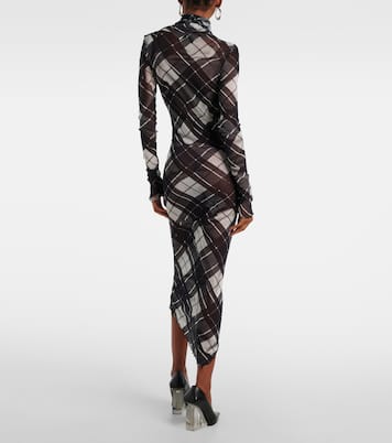 Robe longue en tulle à carreaux | Jean Paul Gaultier
