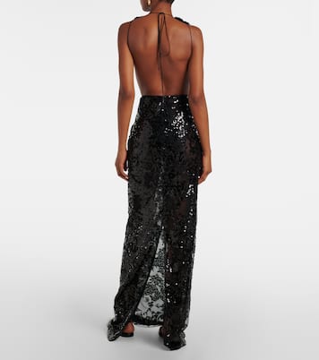Maxirock aus Tüll mit Pailletten | Victoria Beckham