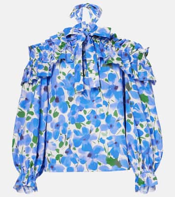 Top en coton mélangé à fleurs | Carolina Herrera