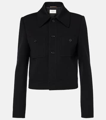 Veste raccourcie en laine mélangée | Saint Laurent
