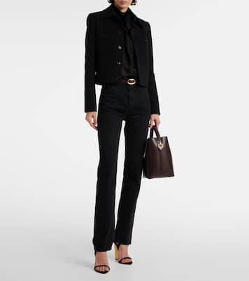 Veste raccourcie en laine mélangée | Saint Laurent