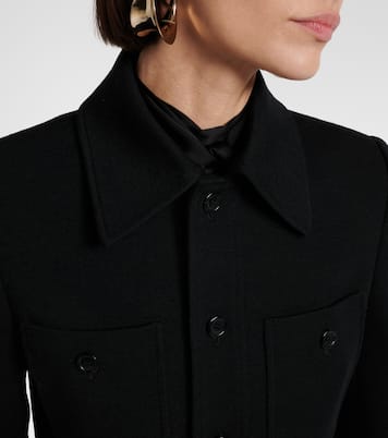 Veste raccourcie en laine mélangée | Saint Laurent