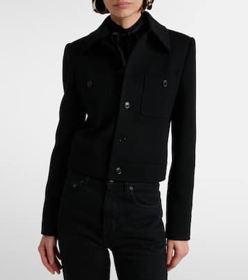 Veste raccourcie en laine mélangée | Saint Laurent