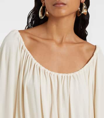 Abito corto in jersey con ruches | Saint Laurent
