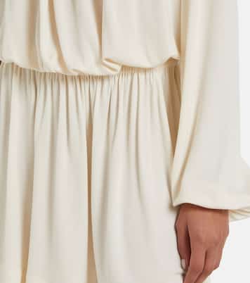 Abito corto in jersey con ruches | Saint Laurent