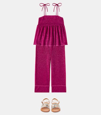 Pantaloni a gamba larga Lumiere con lamé | Oséree Kids