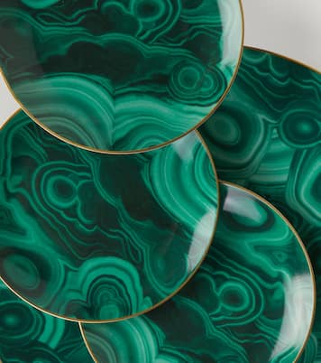 Malachite set of 4 canapé plates | L'Objet