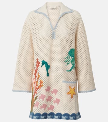 Abito corto Splash in crochet di cotone | Alémais