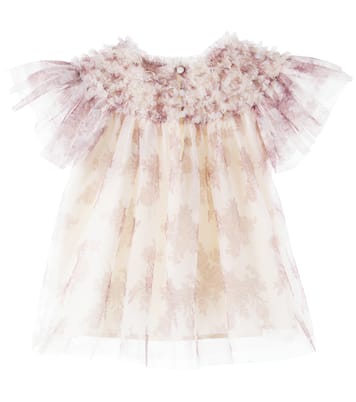 Carla floral ruffled tulle top | C'era Una Volta