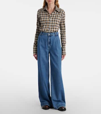 Pleated wide-leg jeans | 7 For All Mankind