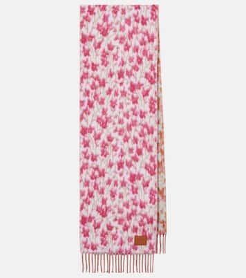 Écharpe en laine mélangée à fleurs | Loewe