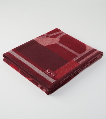 Jacquard wool and cashmere blanket | Gucci
