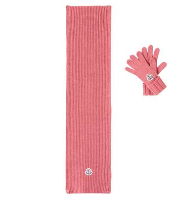 Set de bufanda y guantes de lana con logo | Moncler Enfant
