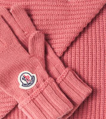Set de bufanda y guantes de lana con logo | Moncler Enfant