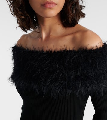 Ribbed-knit faux fur-trimmed maxi dress | Jean Paul Gaultier