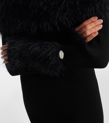Ribbed-knit faux fur-trimmed maxi dress | Jean Paul Gaultier