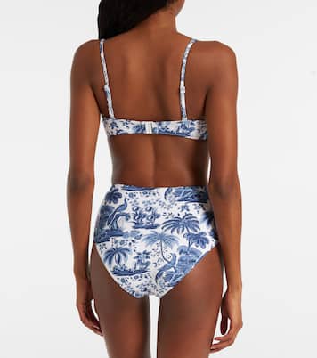 Devon printed high-rise bikini bottoms | Staud