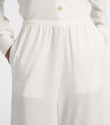 Pantalones rectos de algodón y seda | Toteme