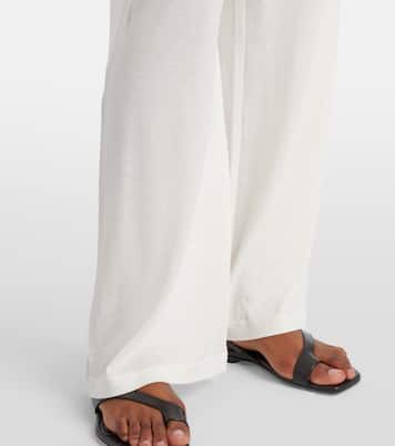 Pantalones rectos de algodón y seda | Toteme