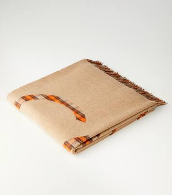 Manta de lana y cachemir a cuadros con anagrama | Loewe