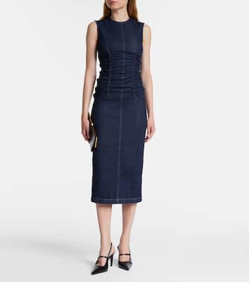 Voto ruched denim midi dress | Sportmax
