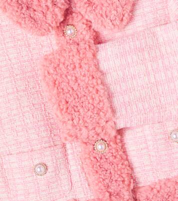 Faux shearling-trimmed tweed jacket | Patachou