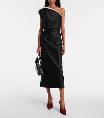 Maxikleid aus Baumwolle mit Häkelstrick | Magda Butrym