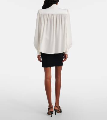 Scarf-detail silk crêpe de chine blouse | Chloé