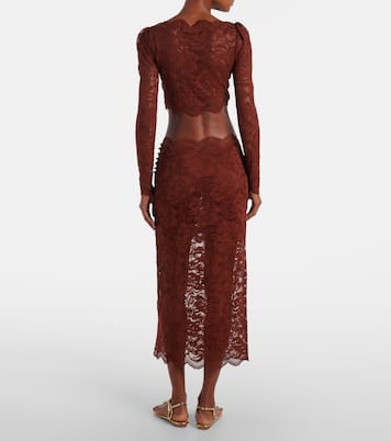 Floral lace midi skirt | Rabanne