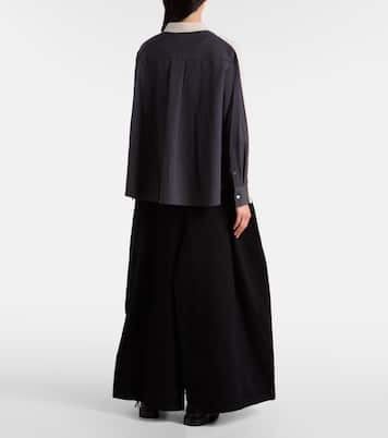 Striped layered wool cardigan | Sacai