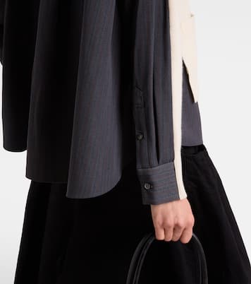 Striped layered wool cardigan | Sacai