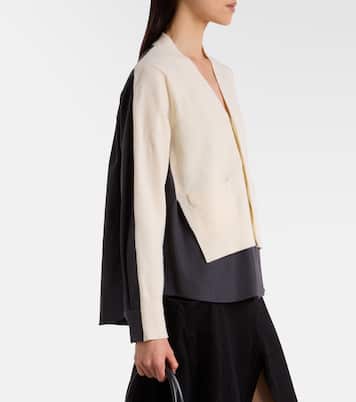 Striped layered wool cardigan | Sacai