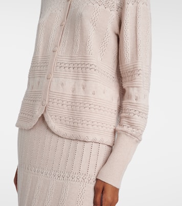 Trio pointelle wool and cashmere cardigan | Eres