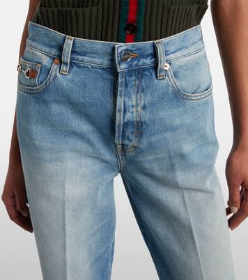 Mid-Rise Flared Jeans Horsebit | Gucci