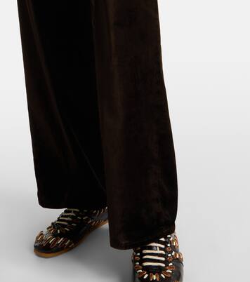 Pantalones anchos Le Slim Palazzo de terciopelo | Frame