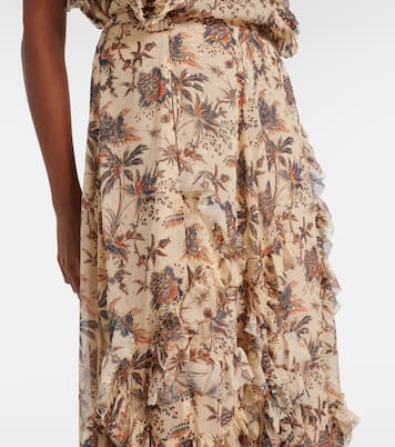 Adele printed silk-blend chiffon midi skirt | Ulla Johnson