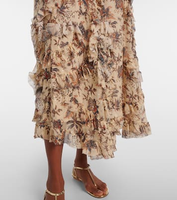 Adele printed silk-blend chiffon midi skirt | Ulla Johnson