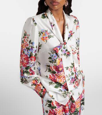 Blusa in seta con stampa floreale | Dolce&Gabbana