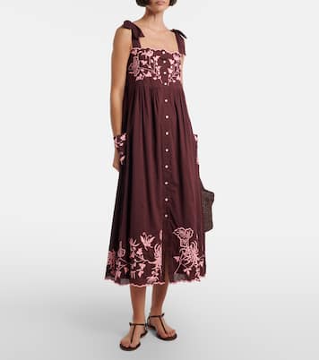 Embroidered cotton midi dress | Juliet Dunn