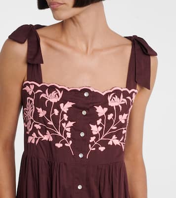 Embroidered cotton midi dress | Juliet Dunn