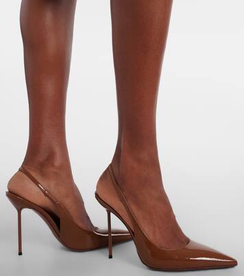 Lidia 105 patent leather slingback pumps | Paris Texas